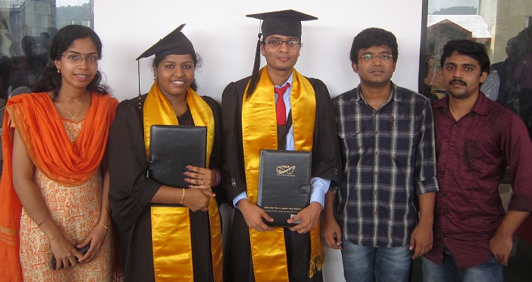 Lekshmi and Rathod on the graduation day with Anjana, Rajesh and Sunil.